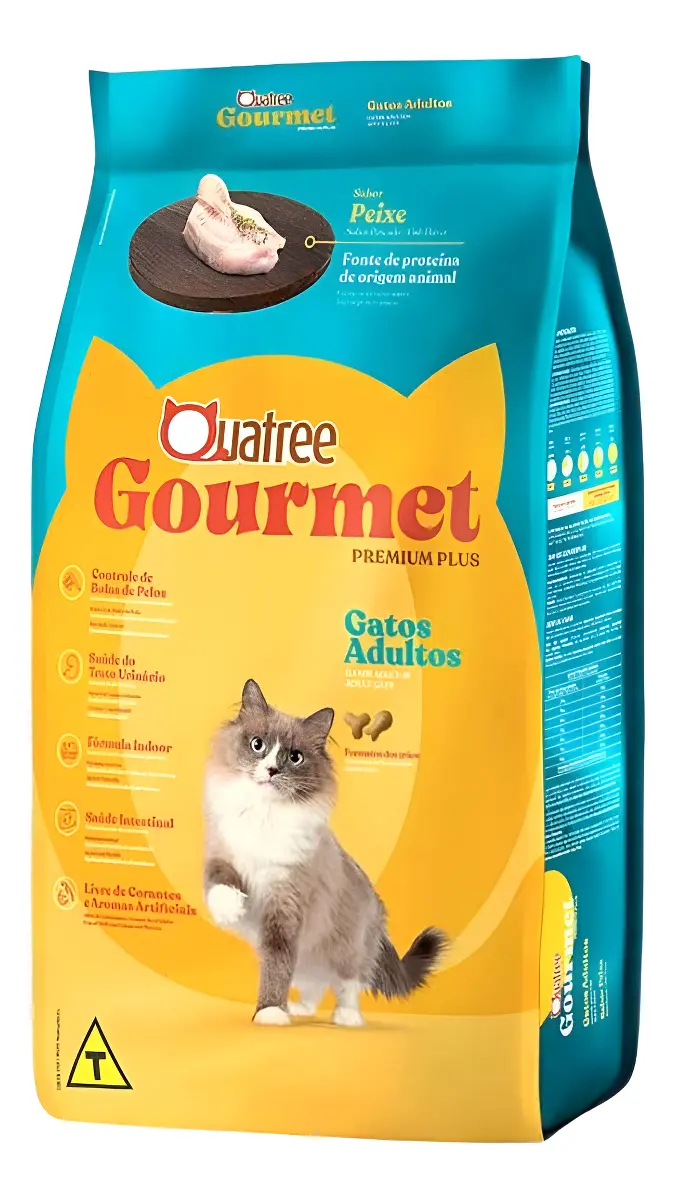 Ração Quatree Gourmet Para Gatos Adultos Sabor Peixe 20kg