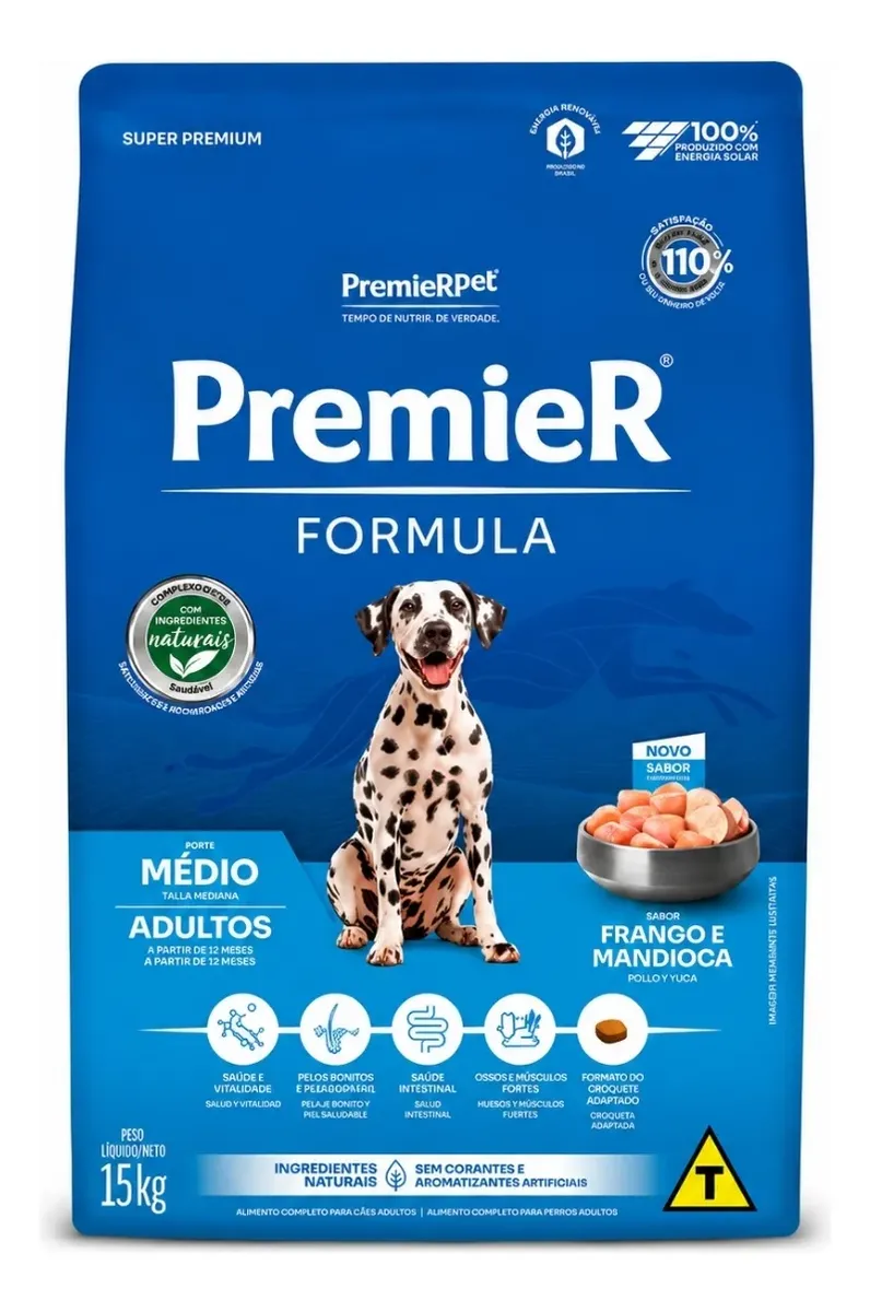 Ração Premier Fórmula Cães Adultos Médios Frango 20kg