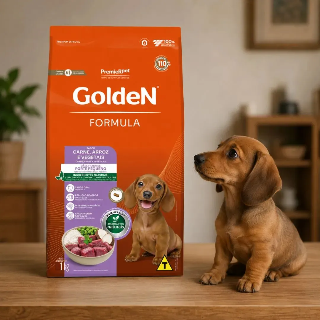 Golden Cão Filhote Mini Bits Frango Arroz 10 kg