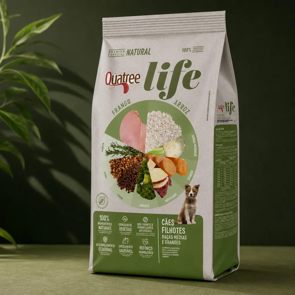 Quatree Life Cão Filhote Médio E Grande Frango E Arroz 20lkg