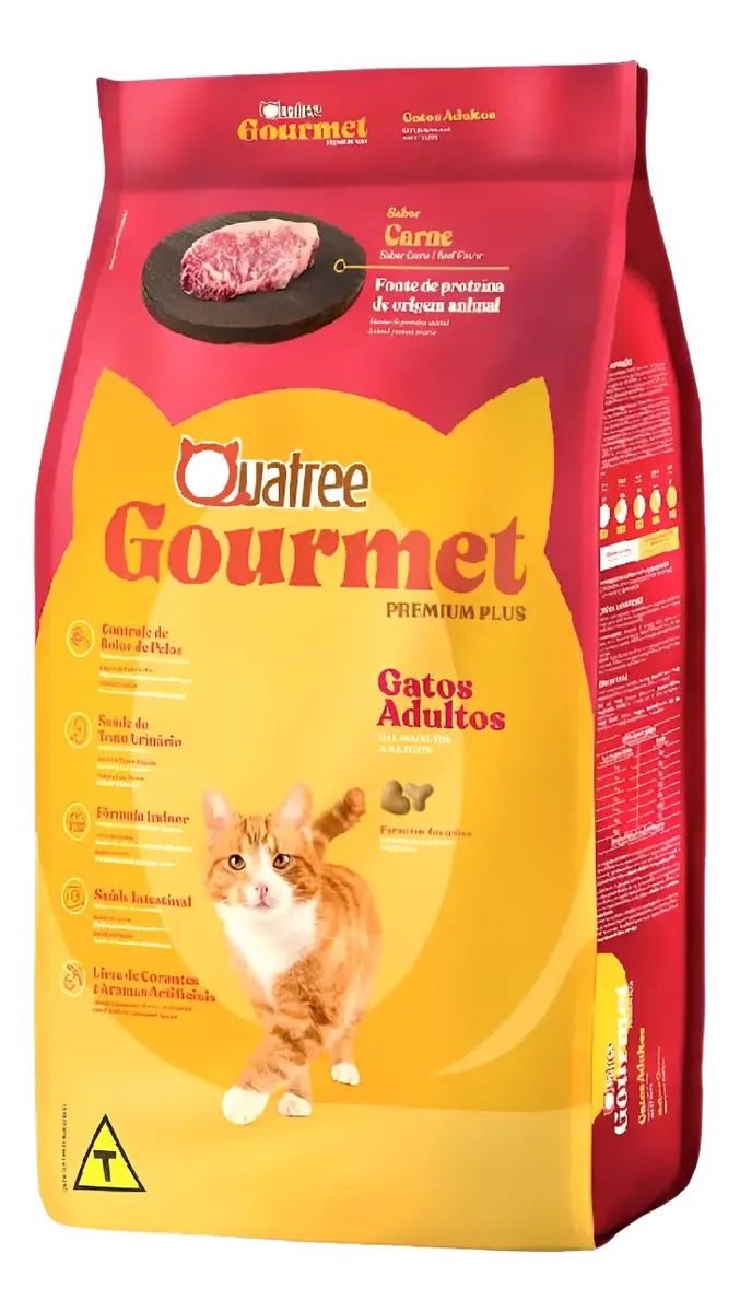 Ração Quatree Gourmet Gatos Adultos Sabor Carne Premium 20kg