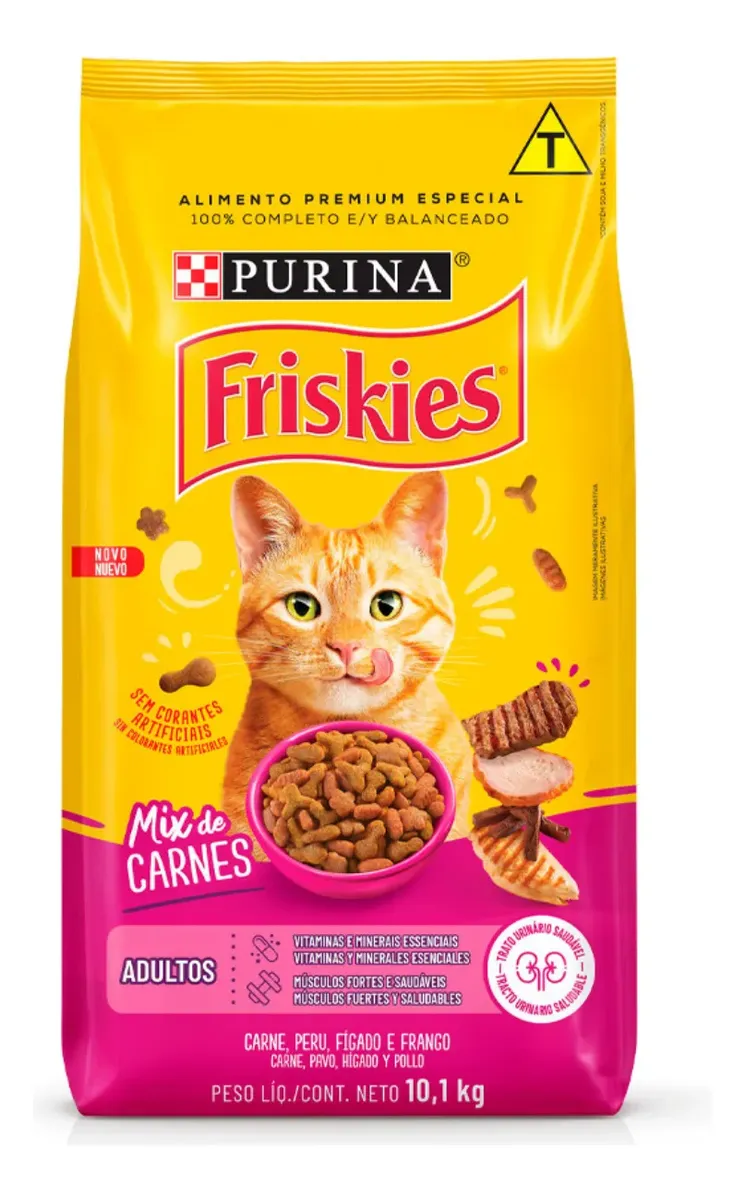 Ração Friskies Mix De Carnes Para Gatos Adultos 10kg