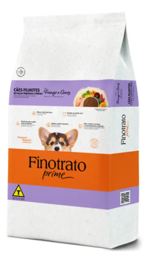 Ração Finotrato Prime Para Cães Filhotes Raças Pequenas 20kg