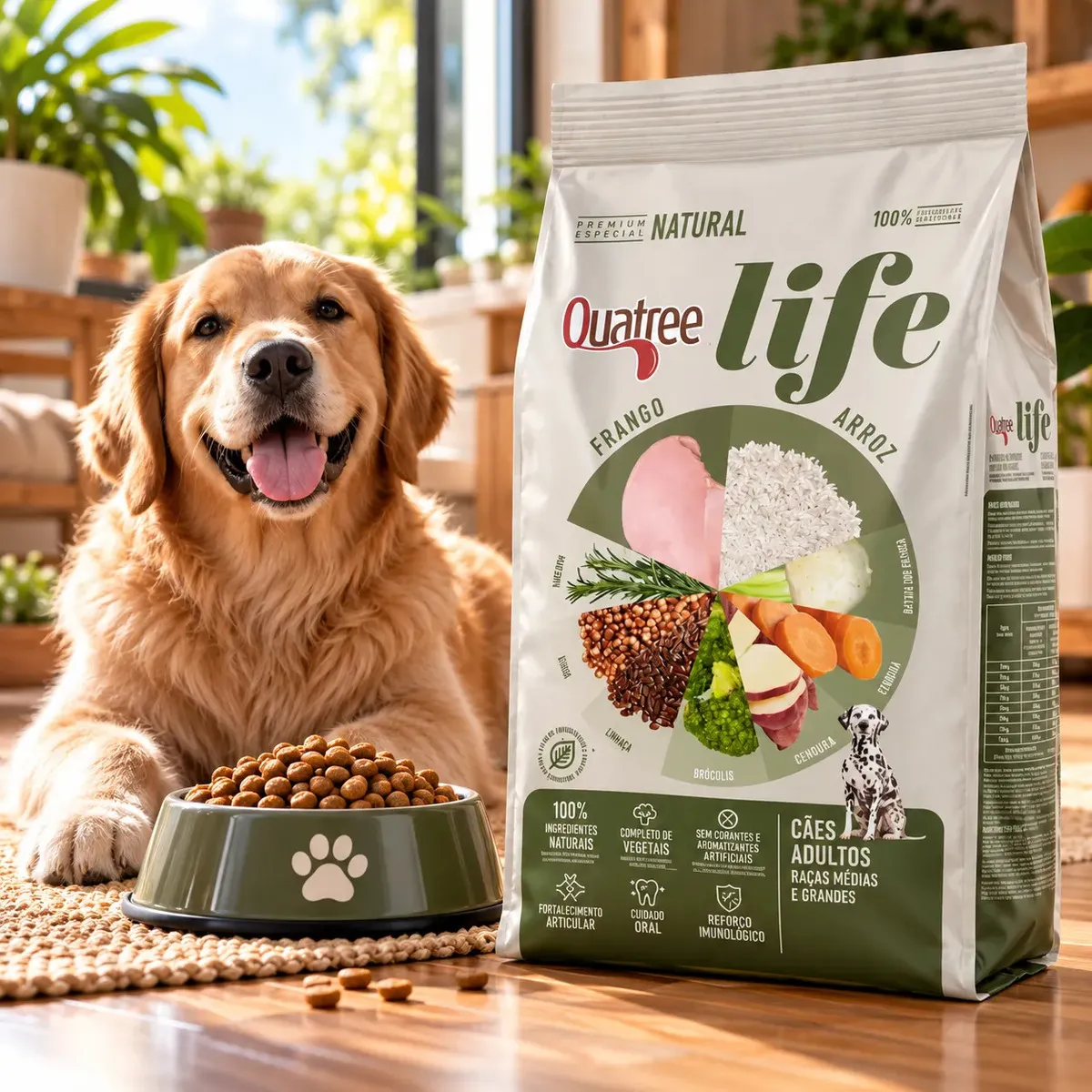 Quatree Life Premium Especial Cães Raças Médias e Grandes Adulto 20kg