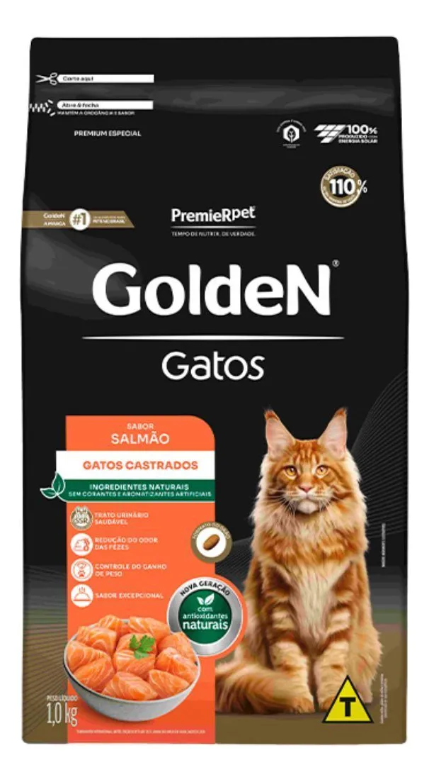 GoldeN  Gatos Castrados Salmão 10kg