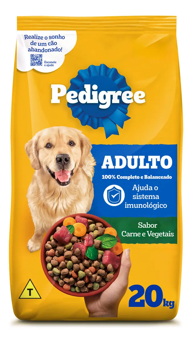 Ração Pedigree Cães Adulto Sabor Carne E Veg 20kg
