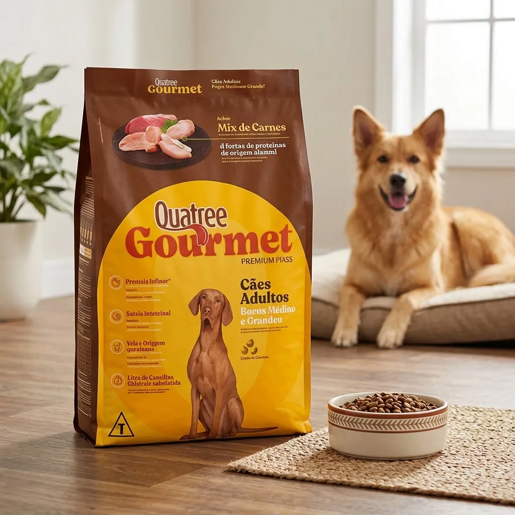 Ração Quatree Gourmet Cães Adultos Média Grande Mix 15kg