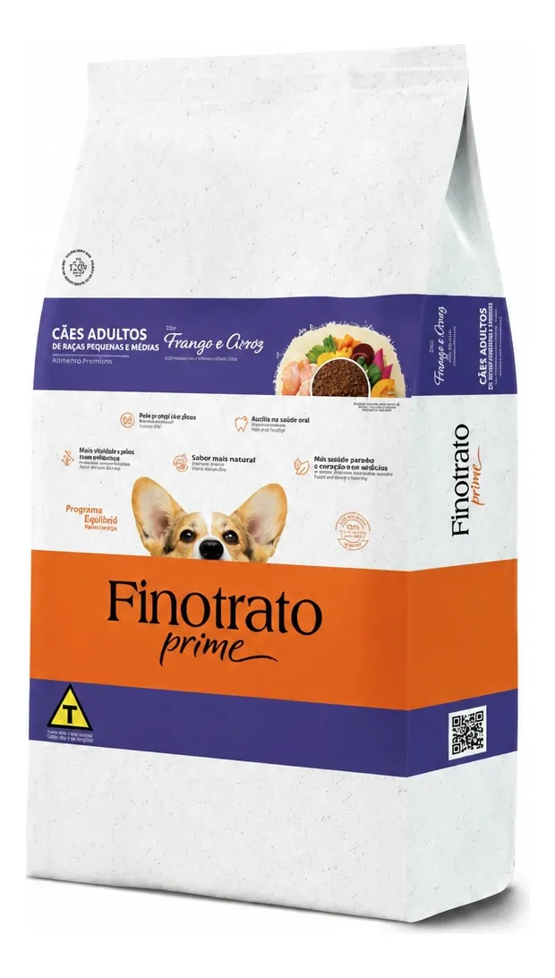 Finotrato Prime Frango E Arroz Cães Adulto De Raças Pequenas 20kg