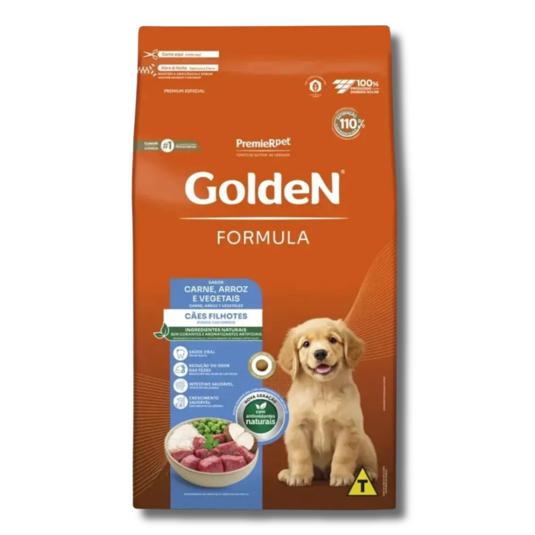 Ração Golden Fórmula Para Cães Filhotes Carne E Arroz 15kg