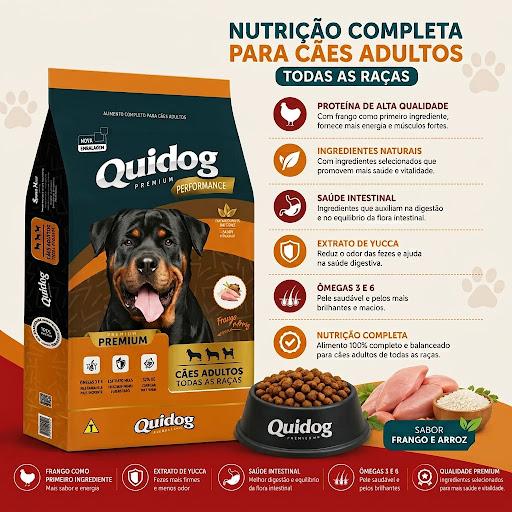 Ração Premium Quidog Performance Cães Adultos Frango E Arroz 7kg