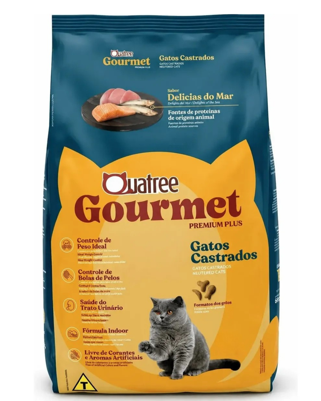 Ração Quatree Gourmet Gatos Castrados Delícias Do Mar 10kg