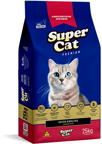Ração Super Cat Premium Para Gatos Adultos Sabor Carne ,peixe e salmao 20kg